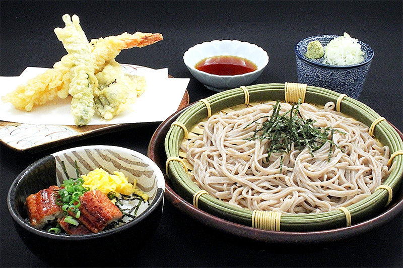 大海老天ざるそば とミニ鰻丼