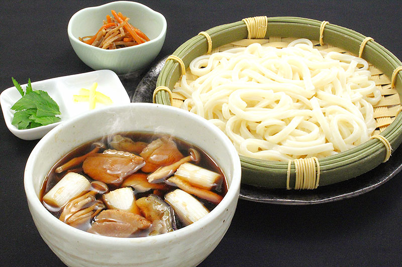 鴨とキノコのつけ汁そば